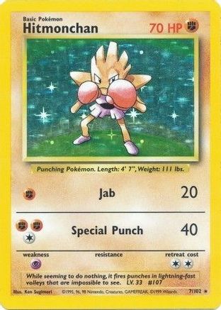 Hitmonchan 007/102 [Base Set]  - Holofoil