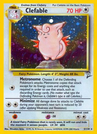 Clefable 005/130 [Base Set 2]  - Holofoil