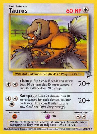 Tauros 062/130 [Base Set 2]