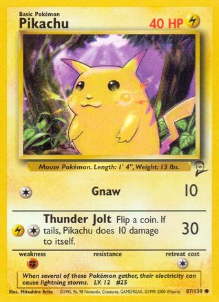 Pikachu 087/130 [Base Set 2]