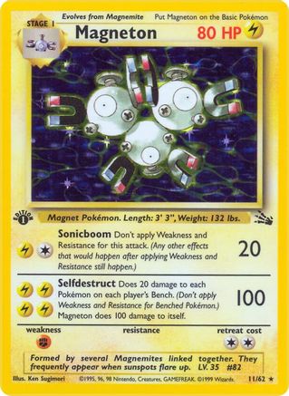 Magneton (11) 011/62 [Fossil]  - 1st Edition Holofoil