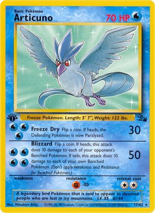 Articuno (17) 017/62 [Fossil]  - 1st Edition