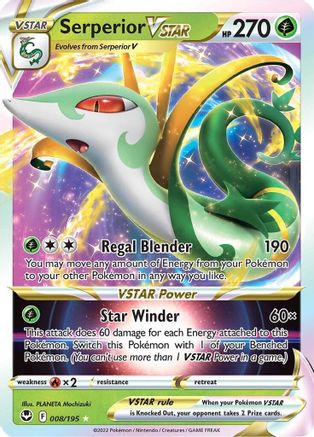 Serperior VSTAR 008/195 [SWSH12 Silver Tempest]  - Holofoil