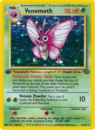 Venomoth (13) 013/64 [Jungle]  - 1st Edition Holofoil