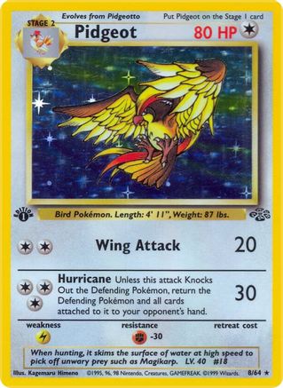 Pidgeot (8) 008/64 [Jungle]  - 1st Edition Holofoil