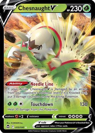 Chesnaught V 015/195 [SWSH12 Silver Tempest]  - Holofoil