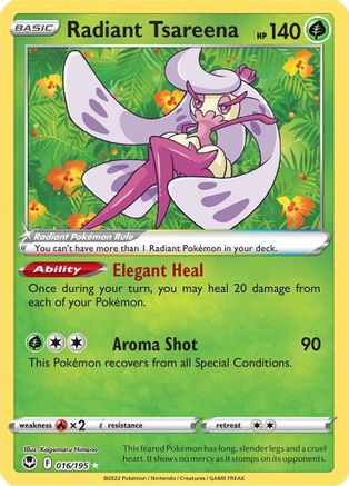 Radiant Tsareena 016/195 [SWSH12 Silver Tempest]  - Holofoil