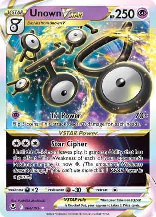 Unown VSTAR 066/195 [SWSH12 Silver Tempest]  - Holofoil