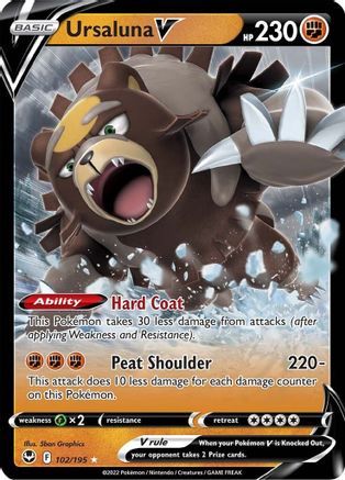 Ursaluna V 102/195 [SWSH12 Silver Tempest]  - Holofoil