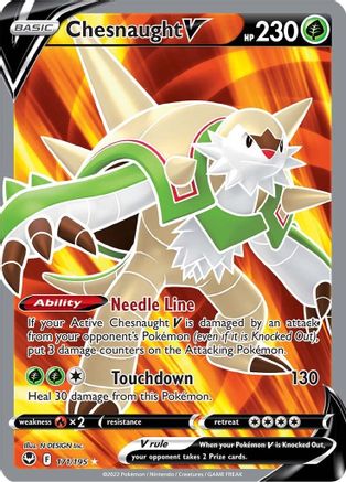 Chesnaught V (Full Art) 171/195 [SWSH12 Silver Tempest]  - Holofoil