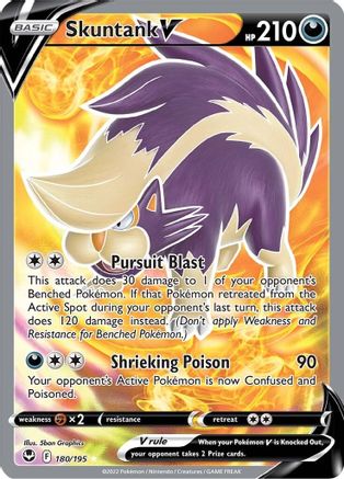 Skuntank V (Full Art) 180/195 [SWSH12 Silver Tempest]  - Holofoil