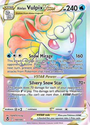 Alolan Vulpix VSTAR (Secret) 197/195 [SWSH12 Silver Tempest]  - Holofoil