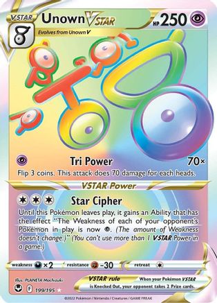 Unown VSTAR (Secret) 199/195 [SWSH12 Silver Tempest]  - Holofoil