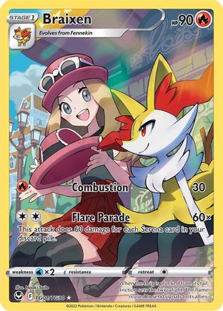 Braixen TG01/TG30 [SWSH12 Silver Tempest Trainer Gallery]  - Holofoil