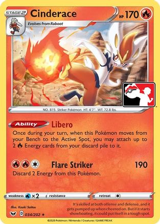 Cinderace 034 [Prize Pack Series Cards]