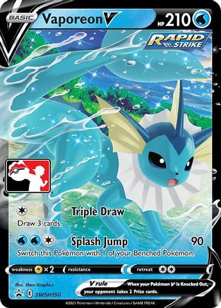Vaporeon V SWSH150 [Prize Pack Series Cards]  - Holofoil