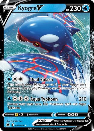 Kyogre V 037/159 [Crown Zenith]  - Holofoil