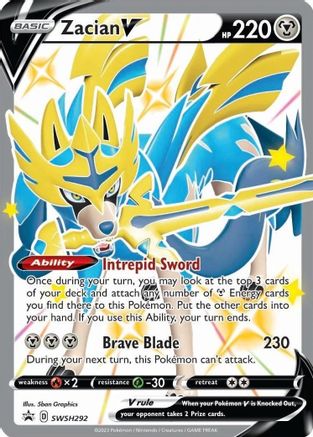 Zacian V (Shiny) SWSH292 [SWSH Sword & Shield Promo Cards]  - Holofoil