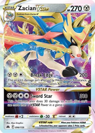 Zacian VSTAR 096/159 [Crown Zenith]  - Holofoil