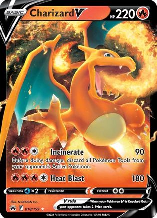 Charizard V 018/159 [Crown Zenith]  - Holofoil