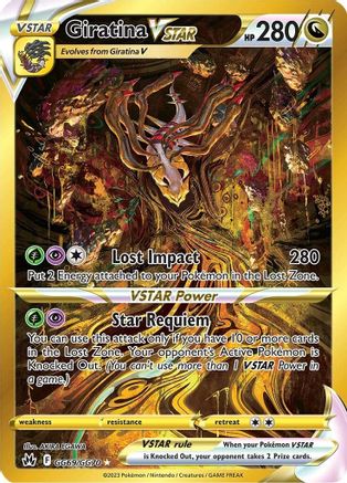 Giratina VSTAR (Secret) GG69/GG70 [Crown Zenith Galarian Gallery]  - Holofoil