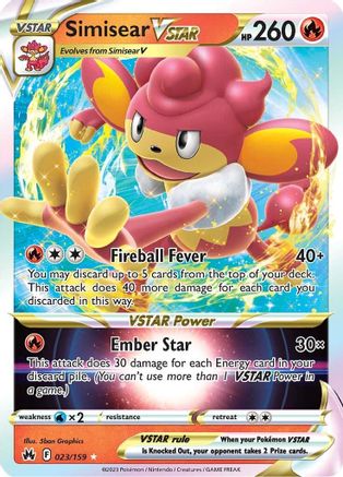 Simisear VSTAR 023/159 [Crown Zenith]  - Holofoil