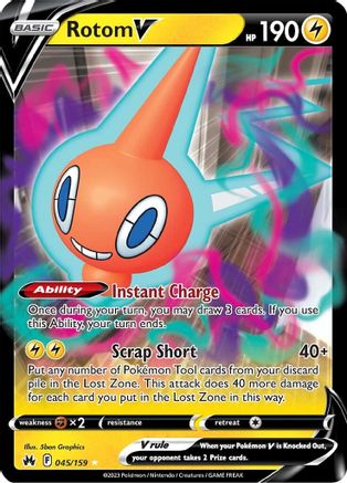 Rotom V 045/159 [Crown Zenith]  - Holofoil