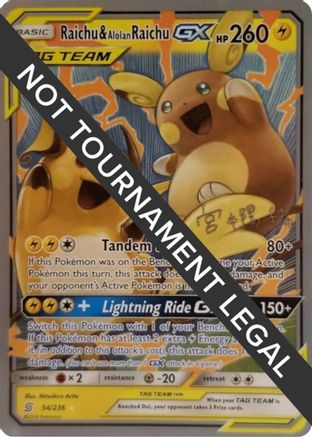 Raichu & Alolan Raichu GX - 2019 (Haruki Miyamoto) 054 [World Championship Decks]