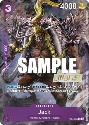 Jack (Online Regional 2023) [Finalist] (ST04-008)  [One Piece Promotion Cards] Foil
