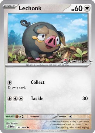 Lechonk (Pokemon Center Exclusive) 155/198 [Miscellaneous Cards & Products]  - Holofoil