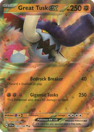Great Tusk ex 123/198 [SV01 Scarlet & Violet Base Set]  - Holofoil