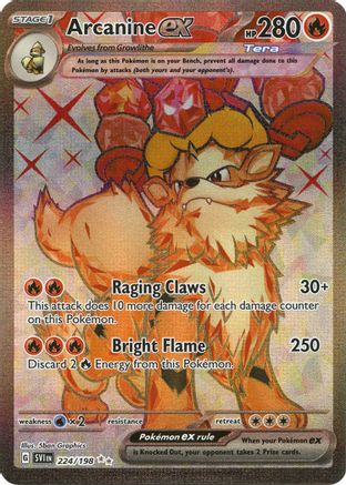 Arcanine ex 224/198 [SV01 Scarlet & Violet Base Set]  - Holofoil