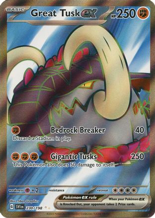 Great Tusk ex 230/198 [SV01 Scarlet & Violet Base Set]  - Holofoil
