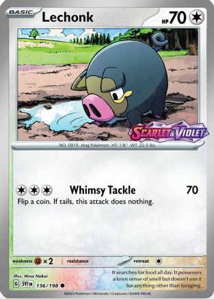 Lechonk 156/198 [Miscellaneous Cards & Products]  - Reverse Holofoil