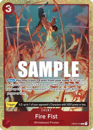 Fire Fist (Alternate Art) (OP03-018)  [Pillars of Strength] Foil