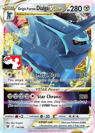 Origin Forme Dialga VSTAR 114/189 [Prize Pack Series Cards]  - Holofoil