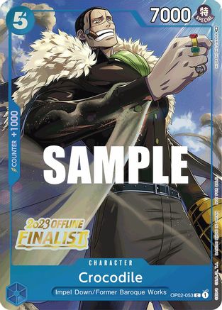 Crocodile (Offline Regional 2023) [Finalist] (OP02-053)  [One Piece Promotion Cards] Foil