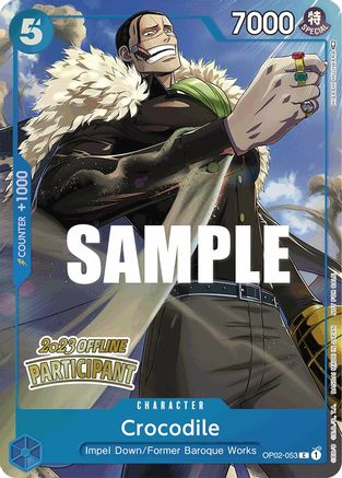 Crocodile (Offline Regional 2023) [Participant] (OP02-053)  [One Piece Promotion Cards] Foil