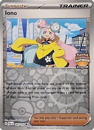Iono 185/193 [League & Championship Cards]  - Reverse Holofoil