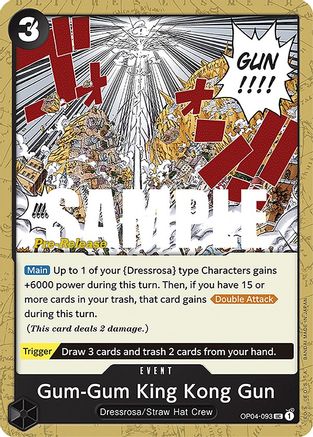 Gum-Gum King Kong Gun (OP04-093)  [Kingdoms of Intrigue Pre-Release Cards]
