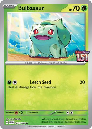 Bulbasaur 001/165 [Miscellaneous Cards & Products]  - Reverse Holofoil