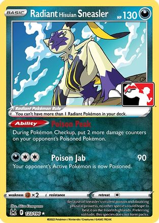 Radiant Hisuian Sneasler 123 [Prize Pack Series Cards]  - Holofoil