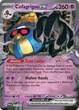 Cofagrigus ex 076/182 [SV04 Paradox Rift]  - Holofoil