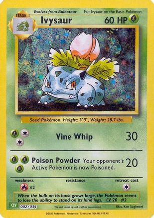 Ivysaur 002/034 [Trading Card Game Classic]  - Holofoil