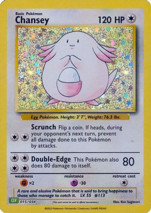 Chansey 015/034 [Trading Card Game Classic]  - Holofoil