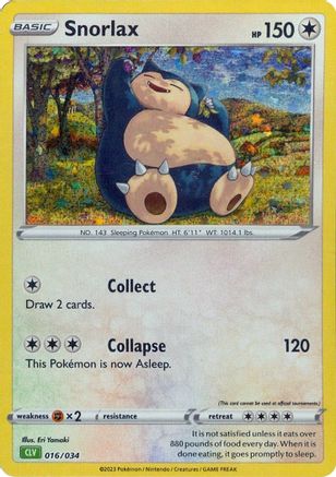 Snorlax 016/034 [Trading Card Game Classic]  - Holofoil