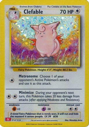 Clefable 014/034 [Trading Card Game Classic]  - Holofoil