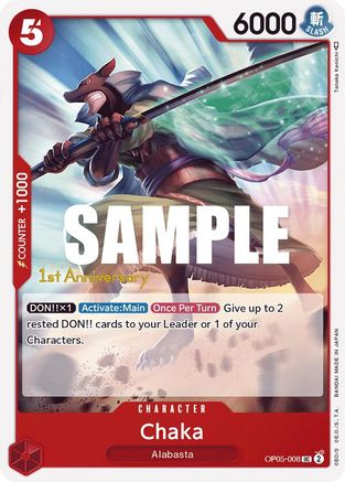 Chaka (OP05-008)  [Awakening of the New Era: 1st Anniversary Tournament Cards]