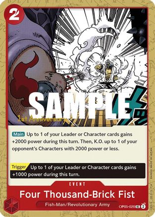 Four Thousand-Brick Fist (OP05-020)  [Awakening of the New Era: 1st Anniversary Tournament Cards]