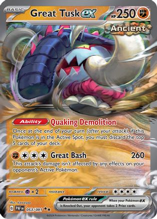 Great Tusk ex 053/091 [SV Paldean Fates]  - Holofoil